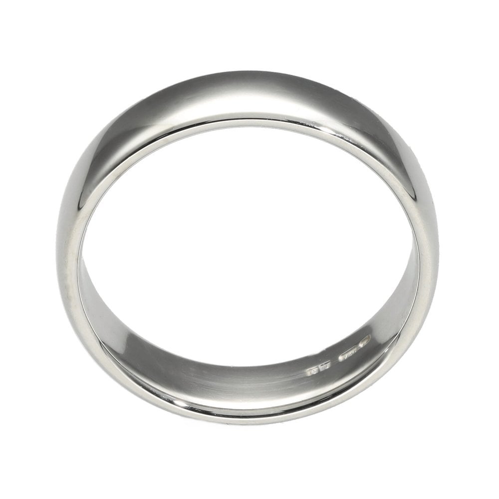 Ladies 18ct White Gold 5mm Wedding Band Ring - 5.8g - Size O