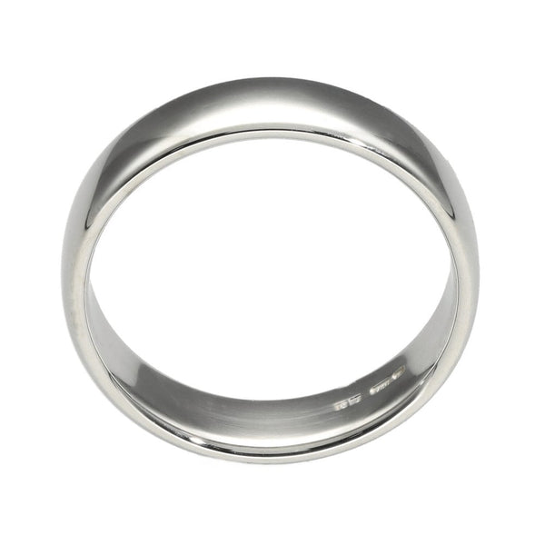 Ladies 18ct White Gold 5mm Wedding Band Ring - 5.8g - Size O
