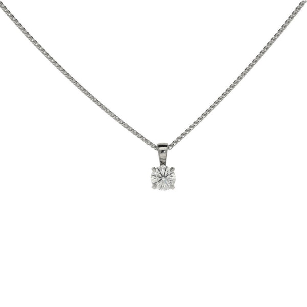 18ct White Gold Diamond Solitaire Pendant & Necklace - 0.53ct