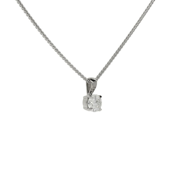 18ct White Gold Diamond Solitaire Pendant & Necklace - 0.53ct