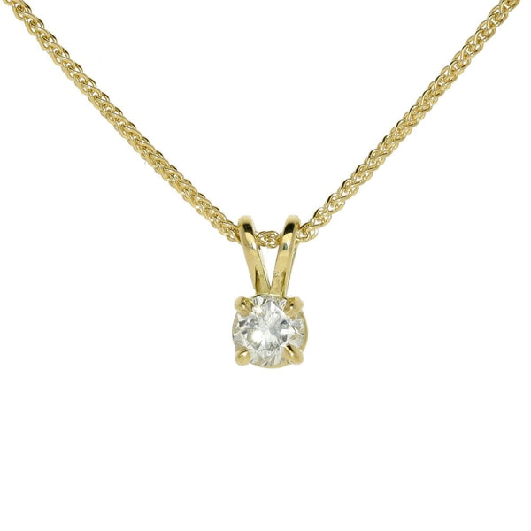 Ladies 18ct Yellow Gold 0.30ct Diamond Pendant & 18" Chain
