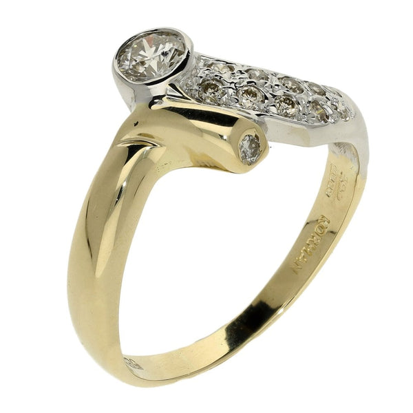Ladies 14ct Yellow Gold Fancy Diamond Ring - 0.42ct