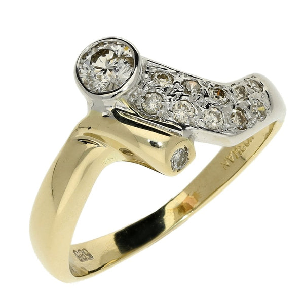 Ladies 14ct Yellow Gold Fancy Diamond Ring - 0.42ct