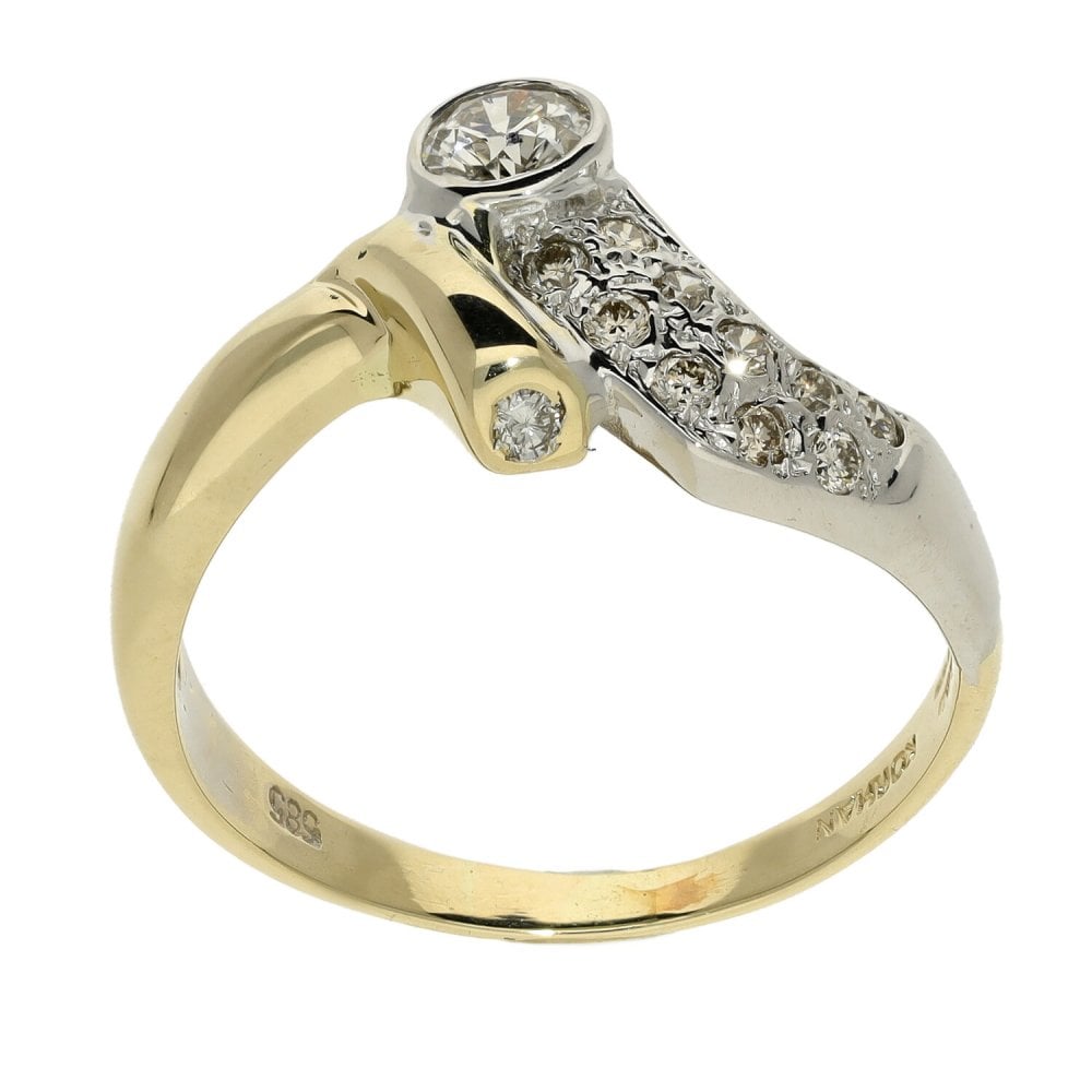 Ladies 14ct Yellow Gold Fancy Diamond Ring - 0.42ct
