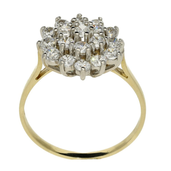 Ladies 9ct Yellow Gold Cubic Zirconia Cluster Ring - Size Q