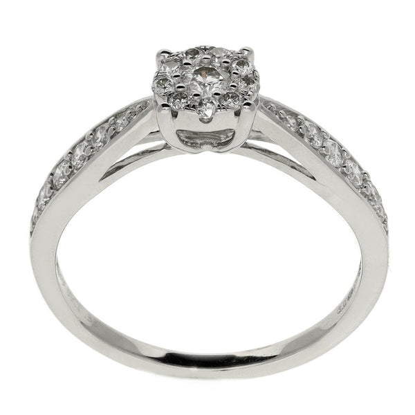 9ct White Gold Illusion Set Diamond Engagement Ring - 0.33ct