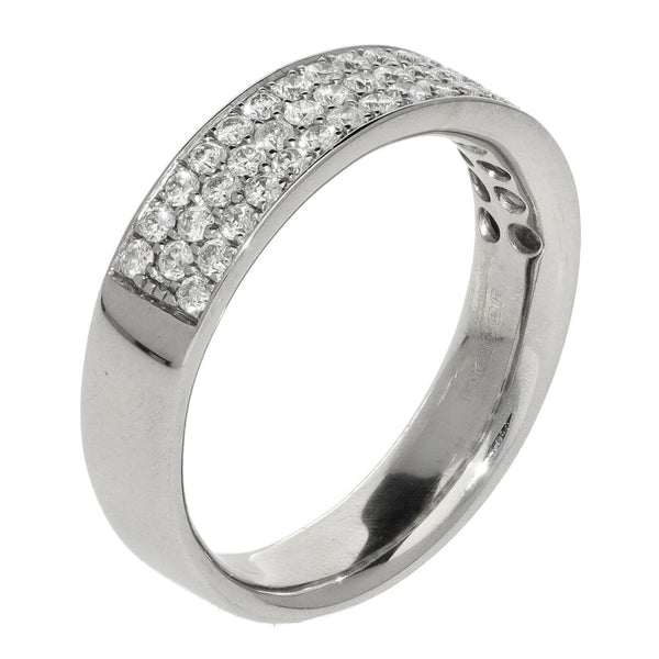 Ladies 18ct White Gold Pave 0.50ct Diamond Band Ring