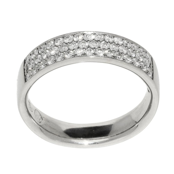 Ladies 18ct White Gold Pave 0.50ct Diamond Band Ring