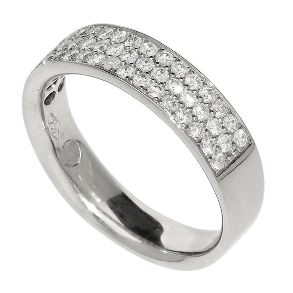 Ladies 18ct White Gold Pave 0.50ct Diamond Band Ring