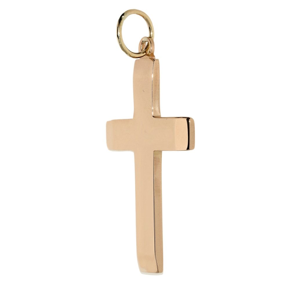 9ct Rose Gold Plain Cross Pendant - 4.4g