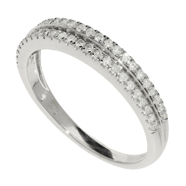 18ct White Gold Double Row Half Eternity Ring - 0.25ct