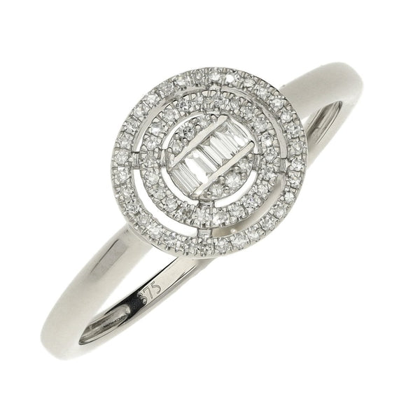 9ct White Gold Diamond Cluster Ring - 0.35ct