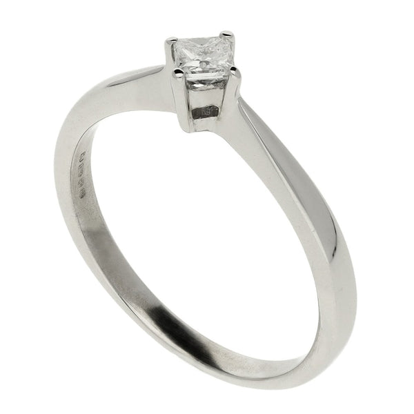 Ladies 9ct White Gold Princess Cut Diamond Engagement Ring