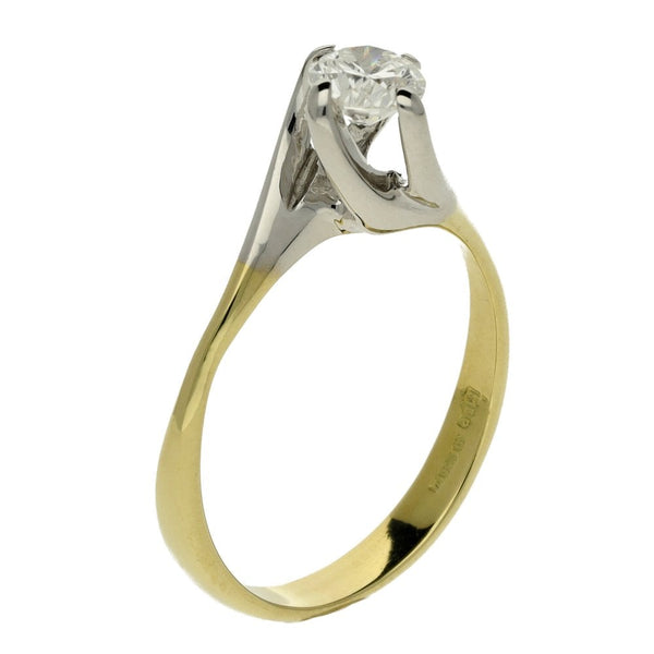Ladies 18ct White & Yellow Gold 0.40ct Diamond Engagement Ring