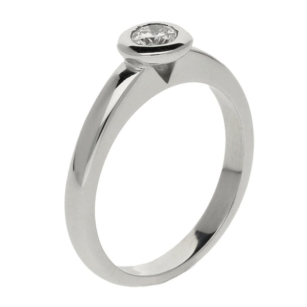 Ladies 18ct White Gold 0.23ct Diamond Solitaire Ring - Size I