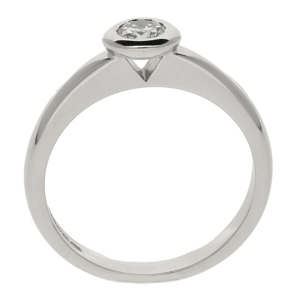Ladies 18ct White Gold 0.23ct Diamond Solitaire Ring - Size I