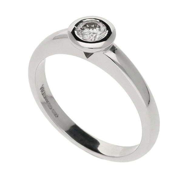 Ladies 18ct White Gold 0.23ct Diamond Solitaire Ring - Size I