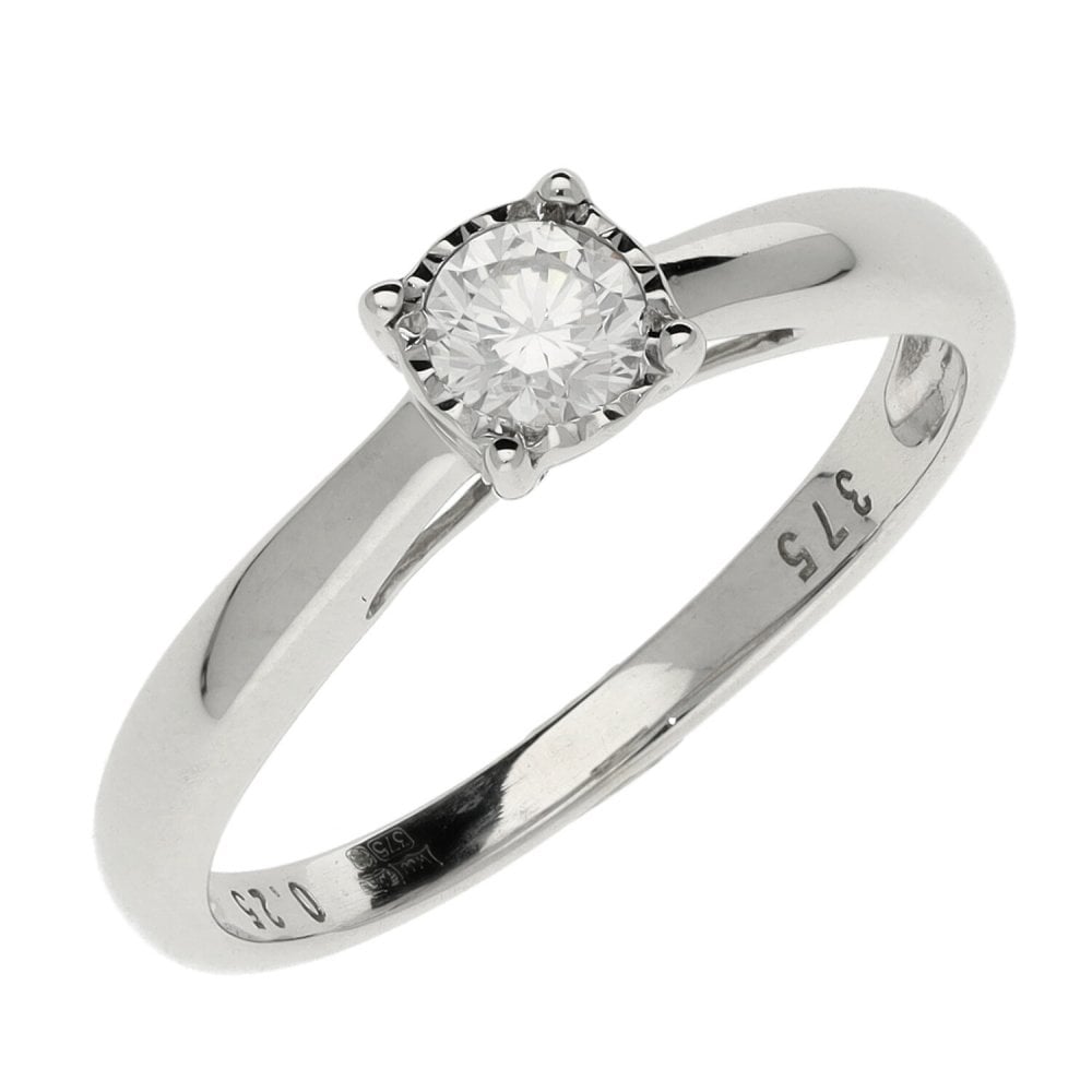 Ladies 9ct White Gold 0.25ct Diamond Engagement Ring