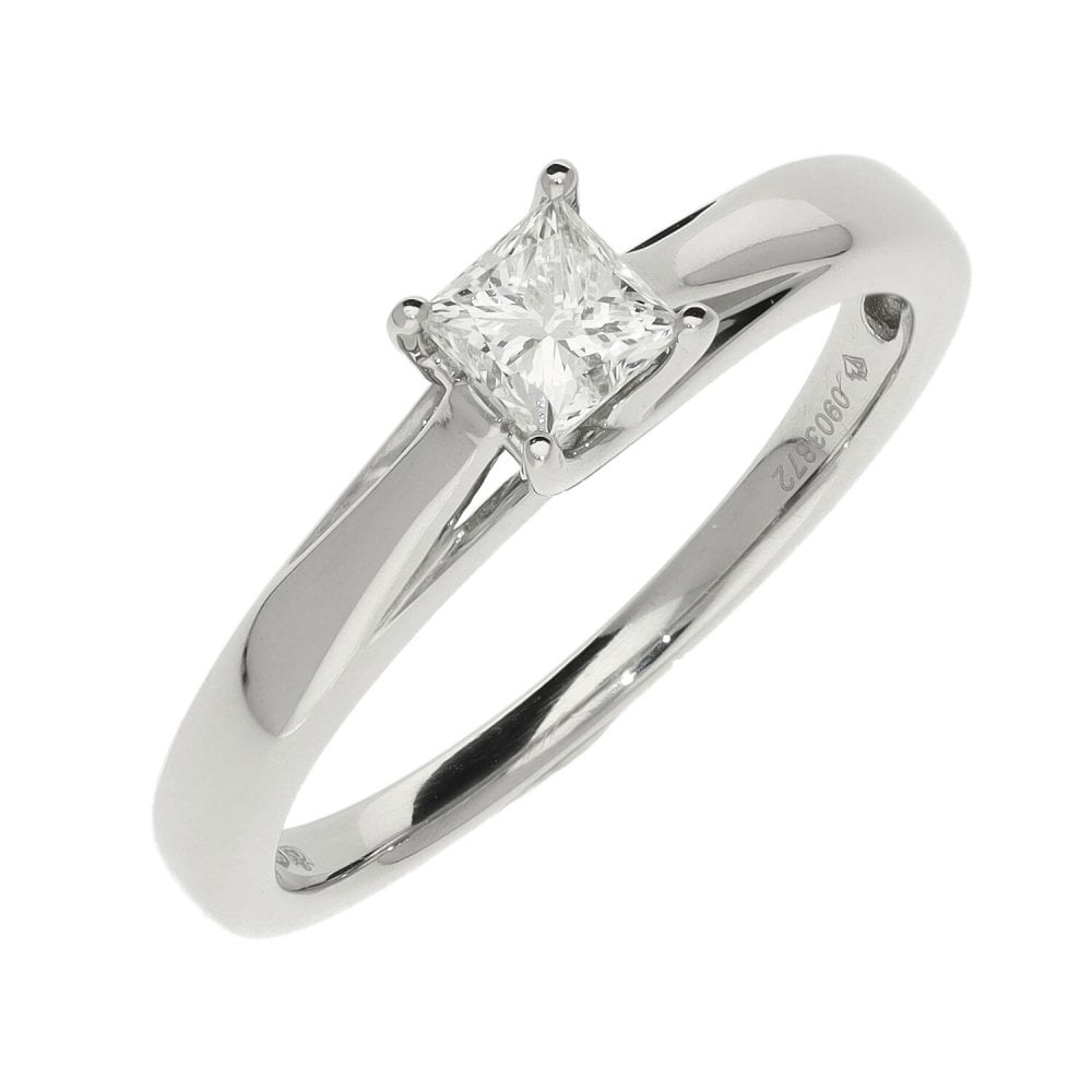 Platinum Princess Cut Diamond Engagement ring - 0.48ct