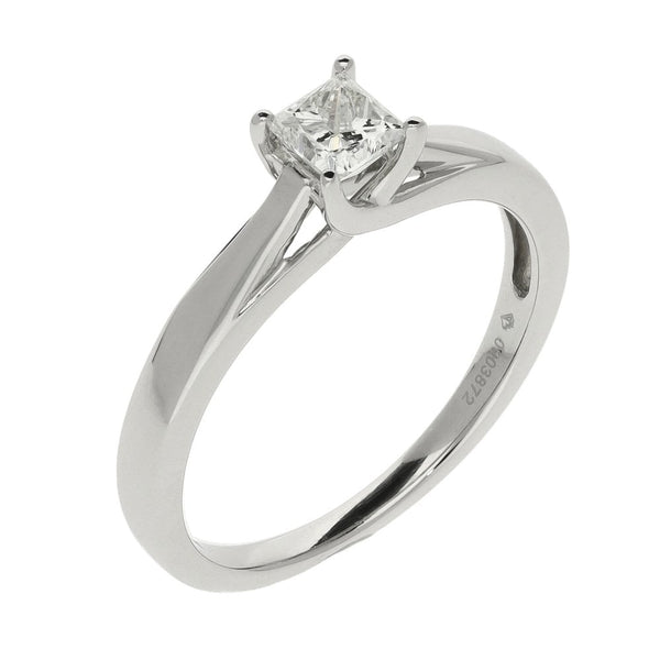 Platinum Princess Cut Diamond Engagement ring - 0.48ct