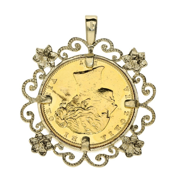 1847 Yellow Gold Full Sovereign Coin Pendant - 11.7g