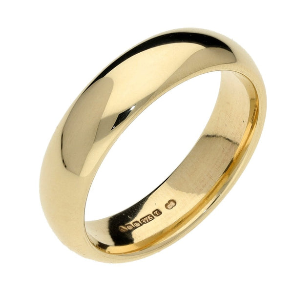 9ct Yellow Gold Court Wedding Ring - Size L