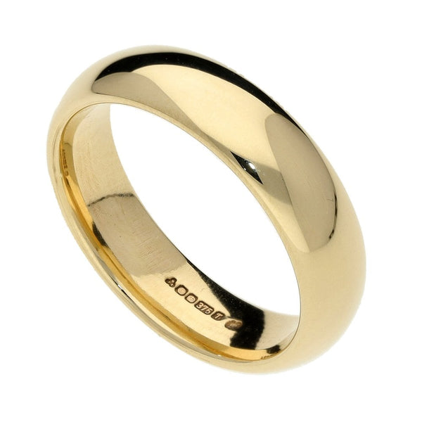 9ct Yellow Gold Court Wedding Ring - Size L