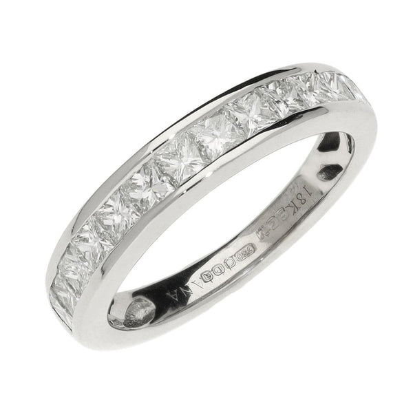 Ladies 18ct White Gold 1.04ct Half Diamond Eternity Ring