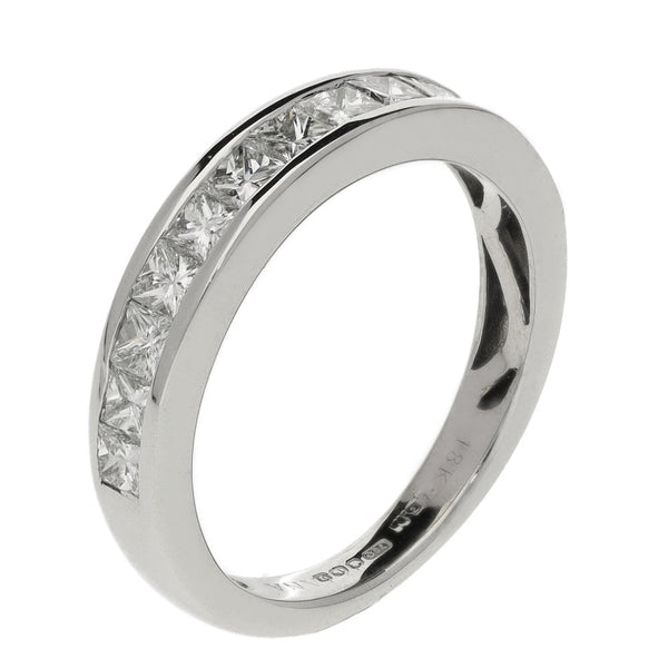 Ladies 18ct White Gold 1.04ct Half Diamond Eternity Ring