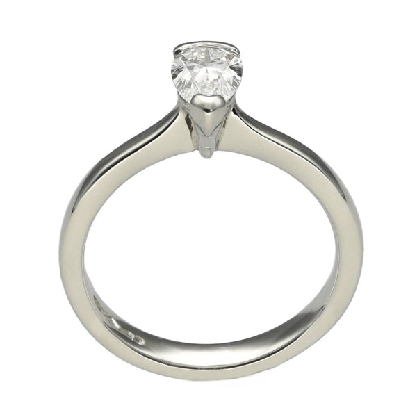 Ladies Platinum Pear Cut Diamond Engagement Ring - 0.50ct
