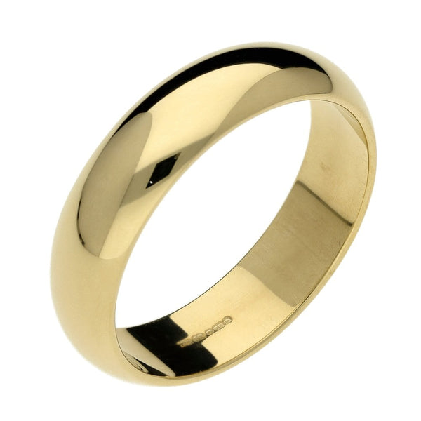 9ct Yellow Gold 6mm D Shape Wedding Ring - Size X - 7.0g