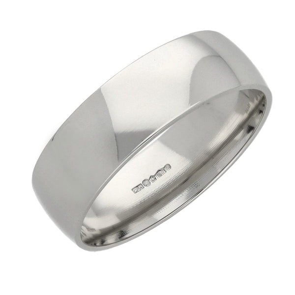 Platinum 6mm Court Shape Wedding Ring - Size Q - 8.2g