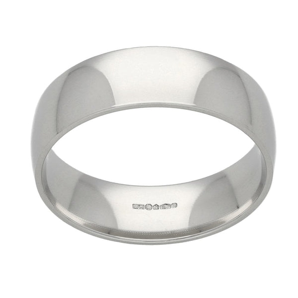 Platinum 6mm Court Shape Wedding Ring - Size Q - 8.2g