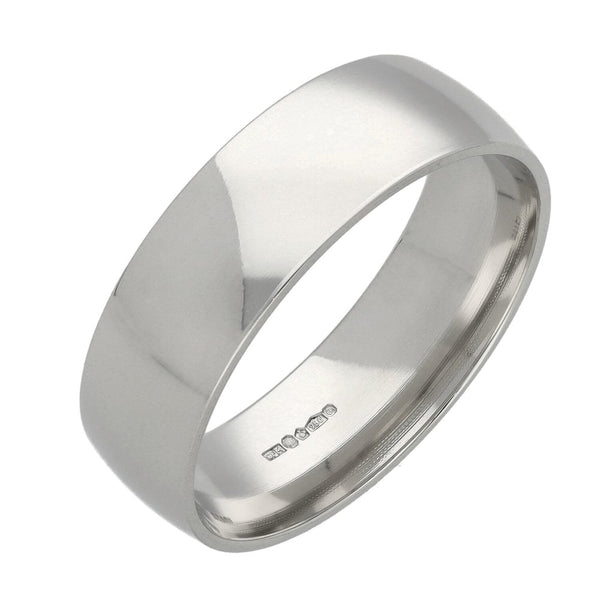 Platinum 6mm Court Shape Wedding Ring - Size Q - 8.2g