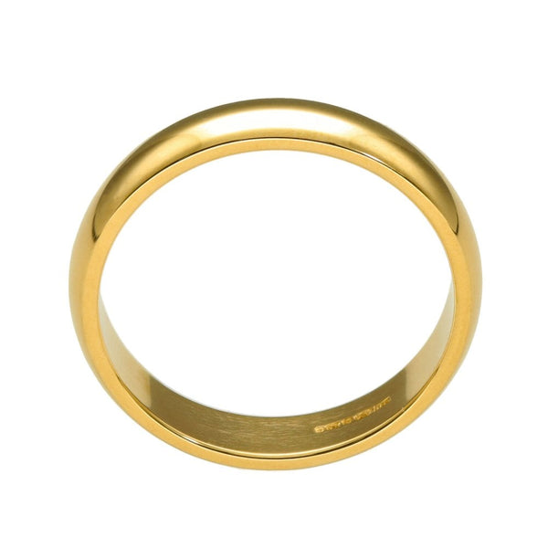 Ladies 18ct Yellow Gold 4mm D-Shape Wedding Ring - Size P