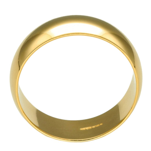 18ct Yellow Gold D Shape 8mm Wedding Ring 10.30g