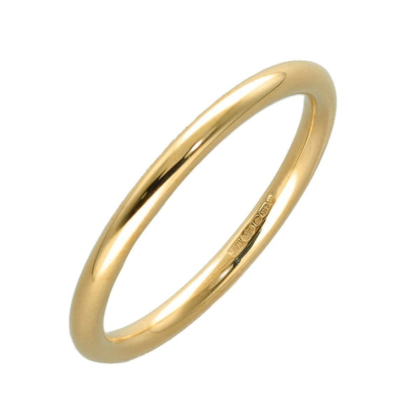 Ladies 9ct Yellow Gold 2mm Halo Wedding Ring - Size O