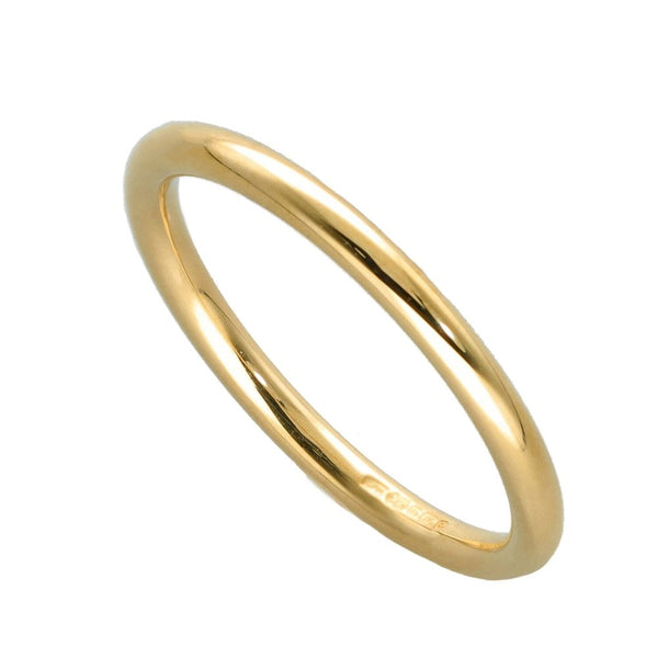Ladies 9ct Yellow Gold 2mm Halo Wedding Ring - Size O