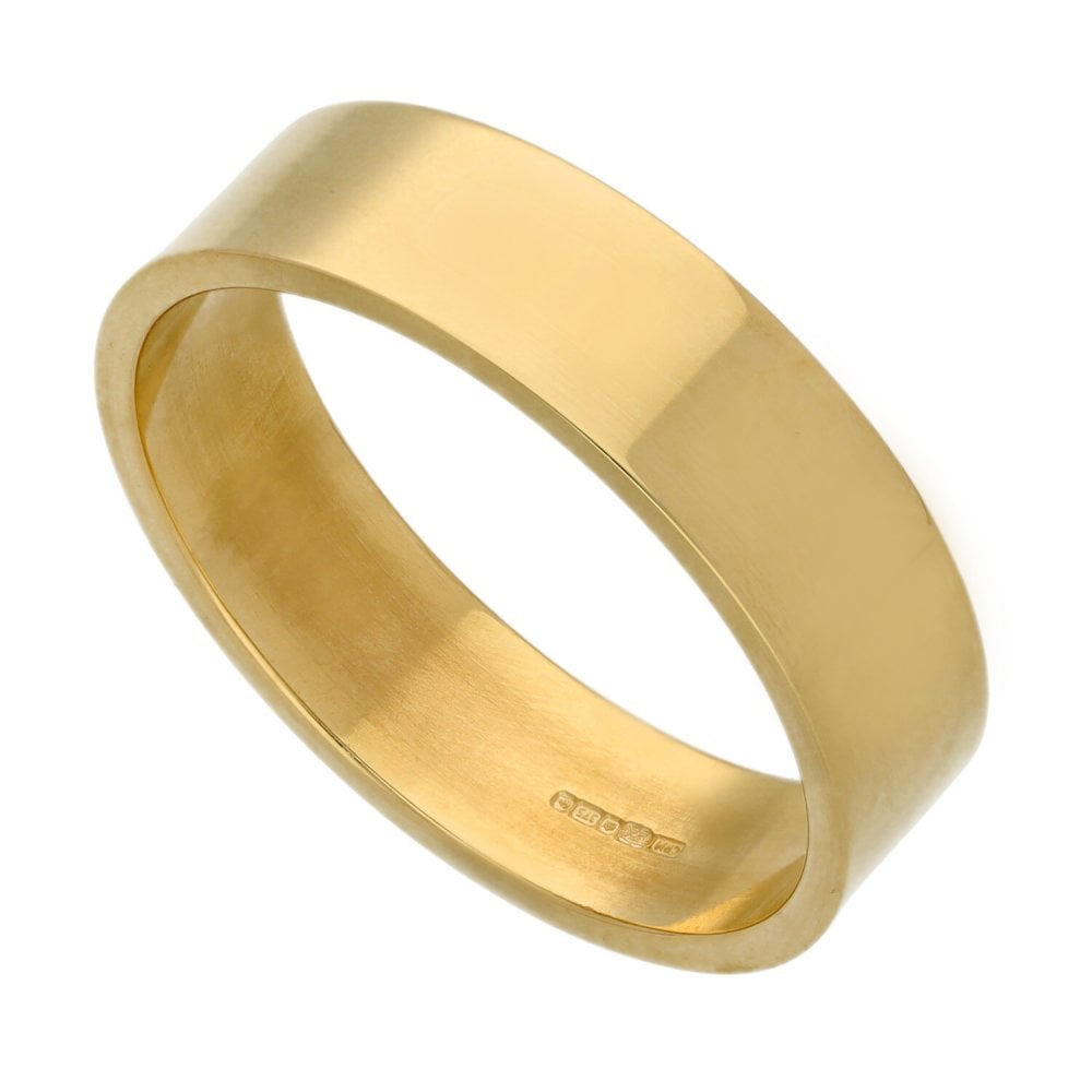 9ct Yellow Gold 6mm Flat Wedding Ring - Size Y - 6.6g