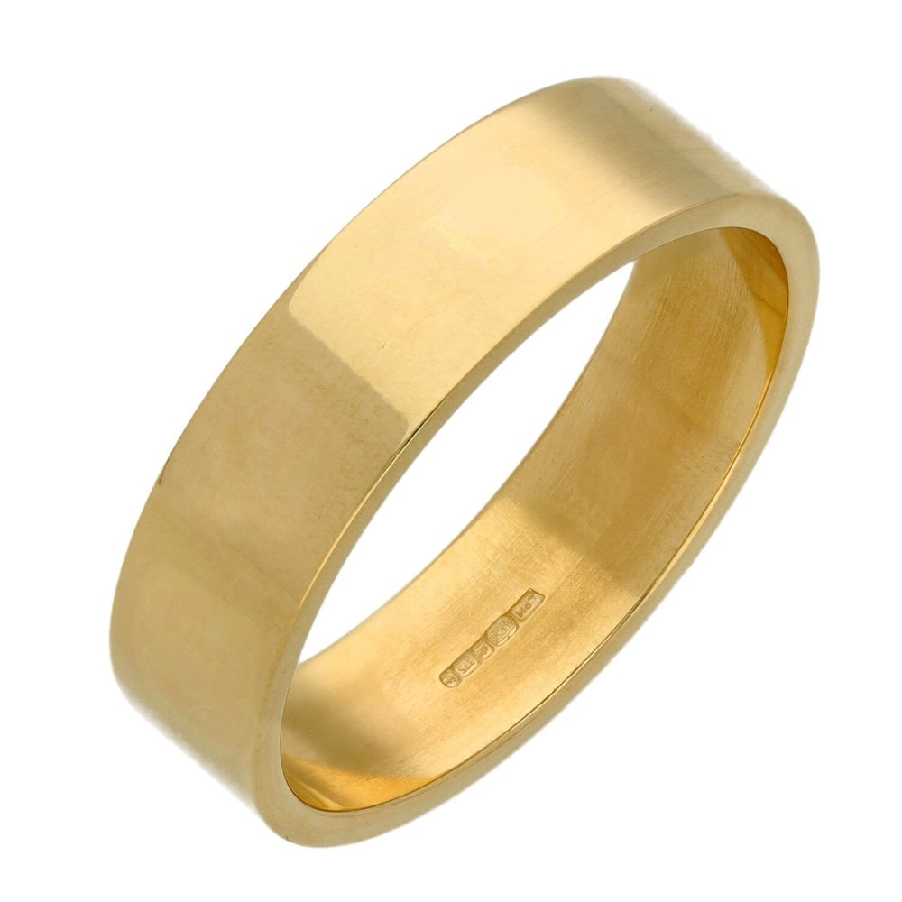 9ct Yellow Gold 6mm Flat Wedding Ring - Size Y - 6.6g