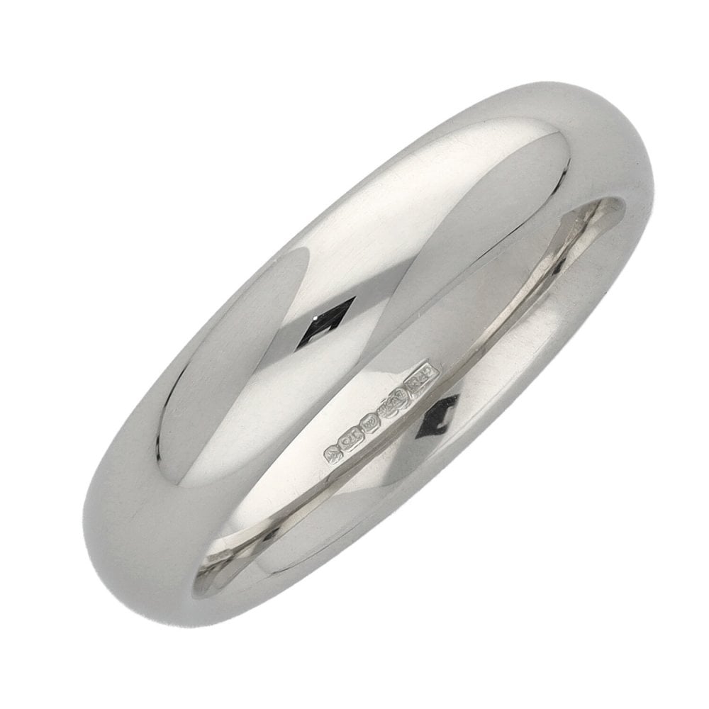 9ct White Gold 4mm Ladies Court Wedding Ring