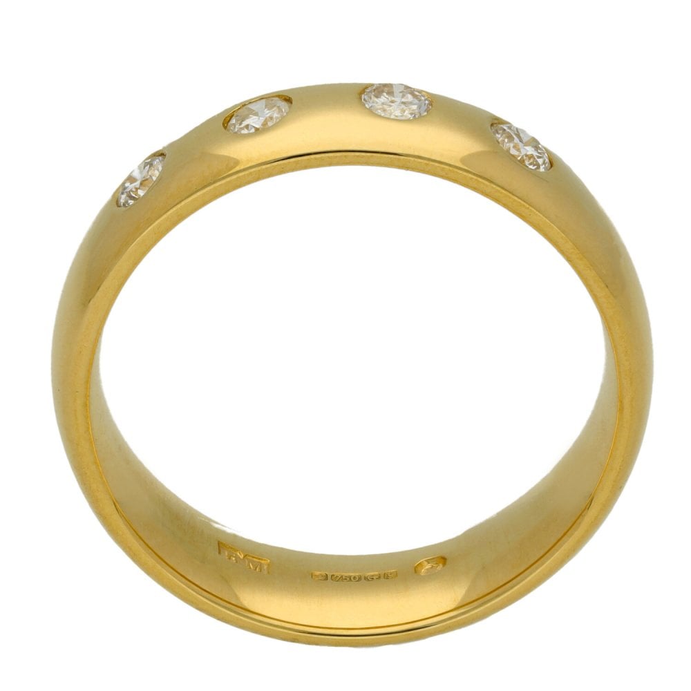 Ladies 18ct Yellow Gold 0.25ct Diamond Set Ring - Size P