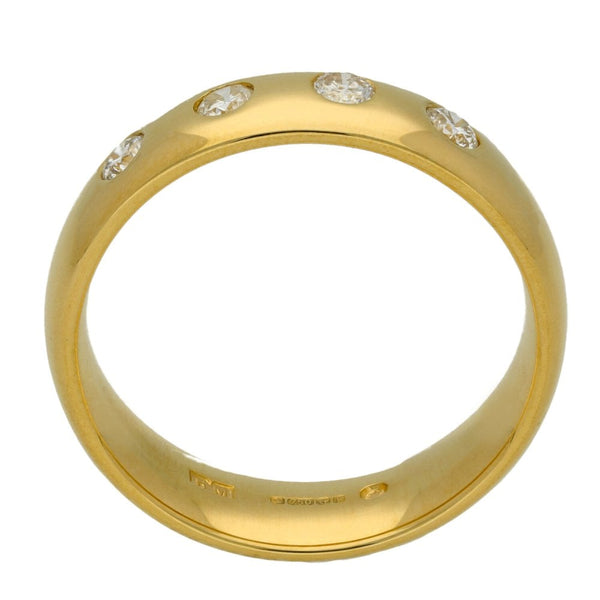 Ladies 18ct Yellow Gold 0.25ct Diamond Set Ring - Size P