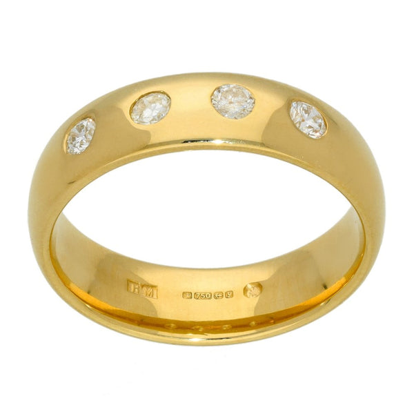 Ladies 18ct Yellow Gold 0.25ct Diamond Set Ring - Size P