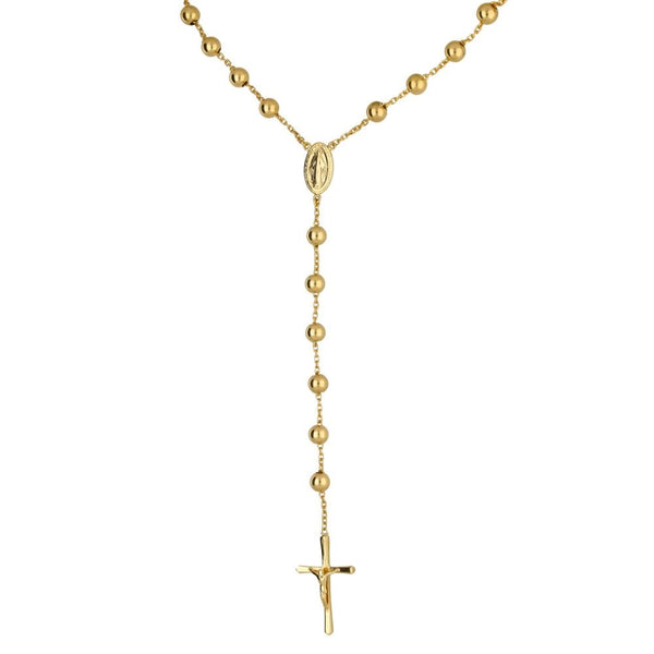 9ct Yellow Gold Large Rosary Beads - 36"