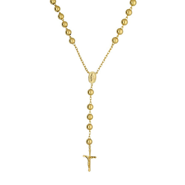 9ct Yellow Gold Large Rosary Beads - 32"