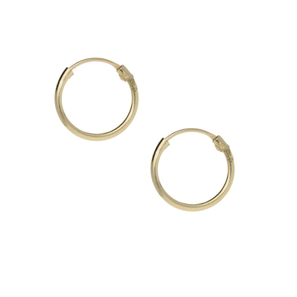 9ct Yellow Gold Small 12mm Sleeper Earrings