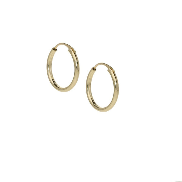 9ct Yellow Gold Small 12mm Sleeper Earrings