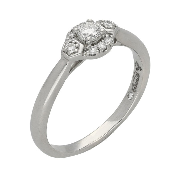 Ladies 9ct White Gold Certified Emmy Diamond Cluster Ring