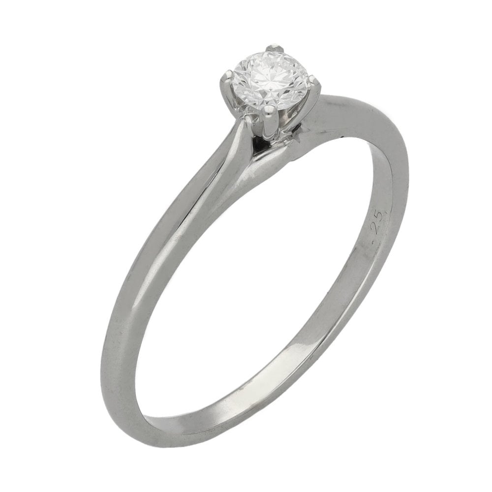 Ladies 18ct White Gold Certified Diamond Engagement Ring
